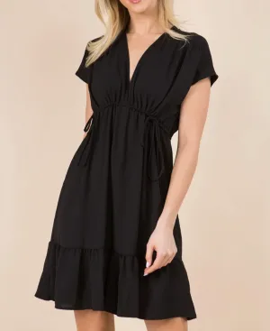 Babydoll Dress With Drawstring Detail