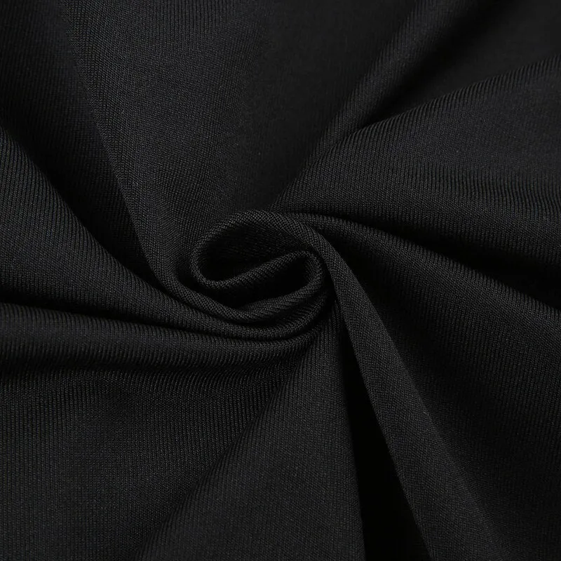 Black V-Neck Bodycon Autumn Bodysuit