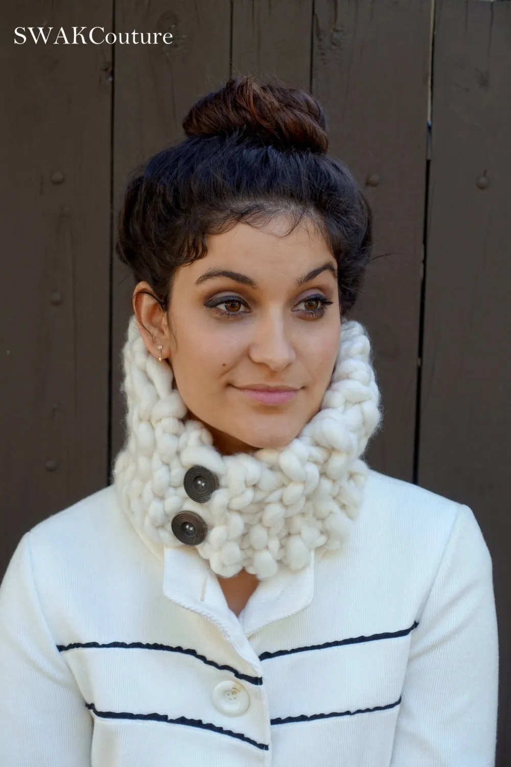 Chunky Neckwarmer Cowl - Winter White or Choose Color