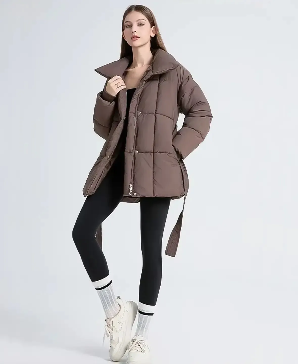 Cinched Puffer Coat
