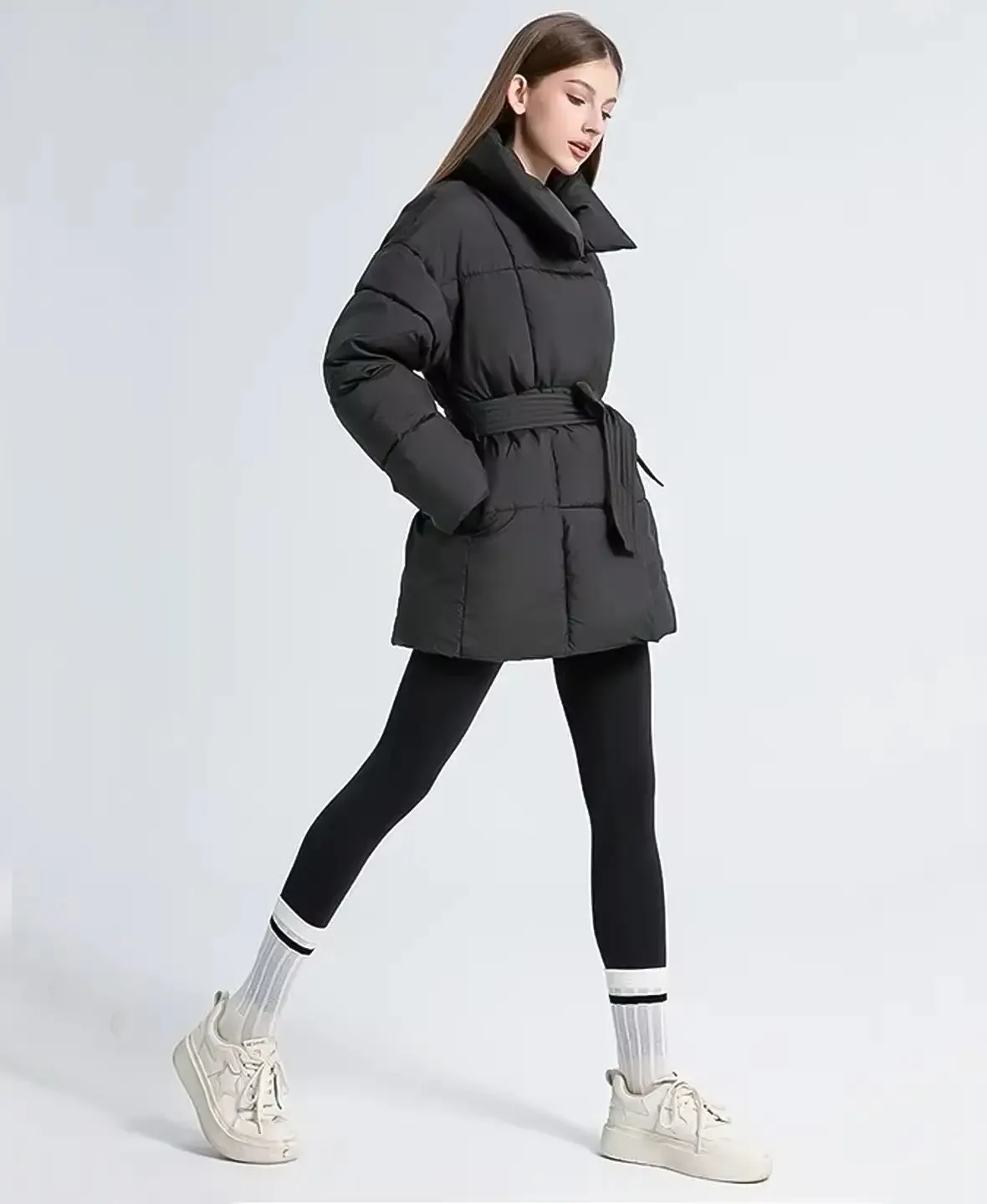 Cinched Puffer Coat