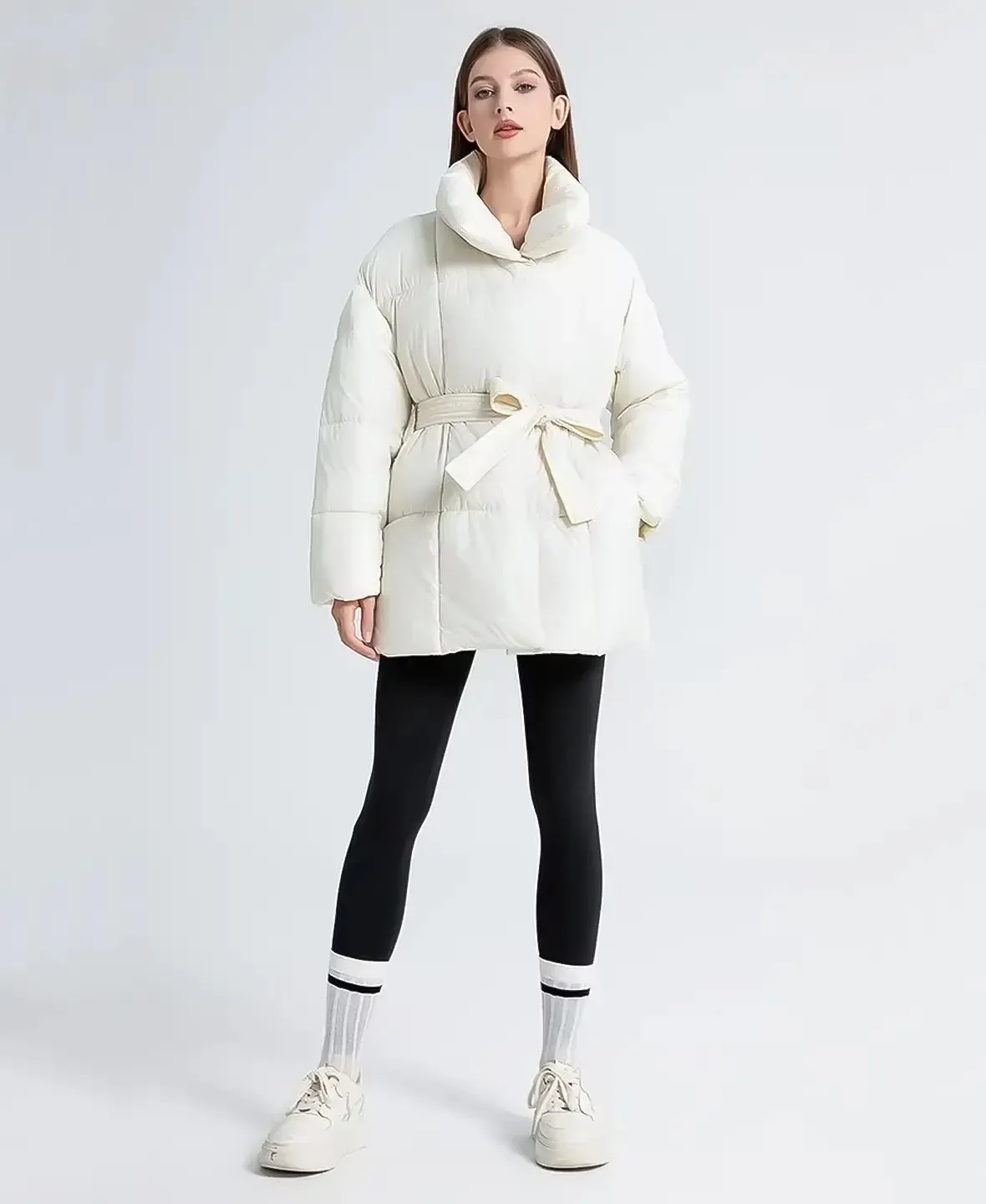 Cinched Puffer Coat