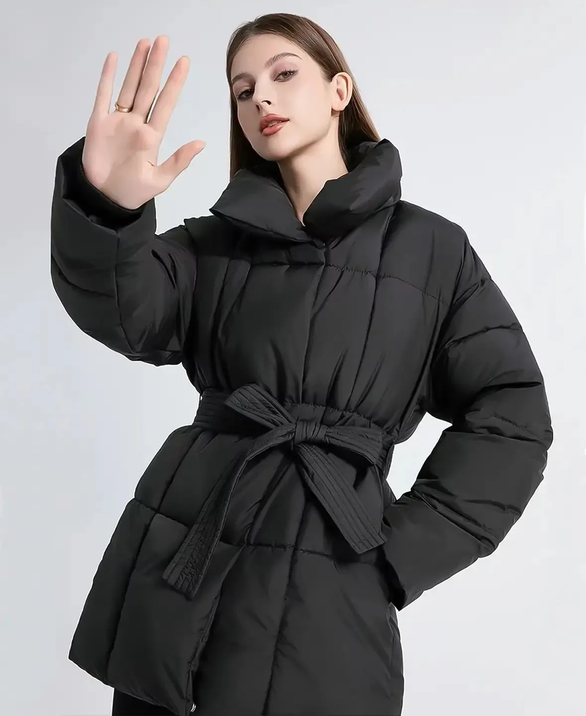 Cinched Puffer Coat