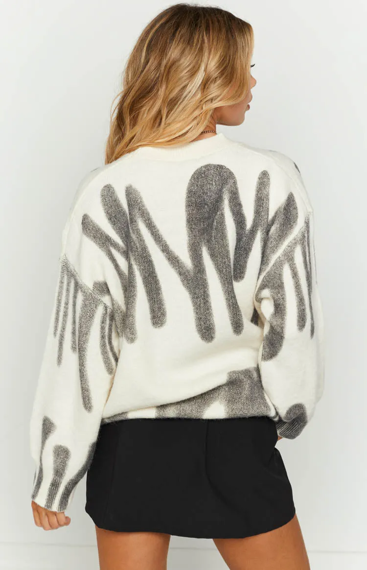 Clemence Oversized Knitted Sweater Cream