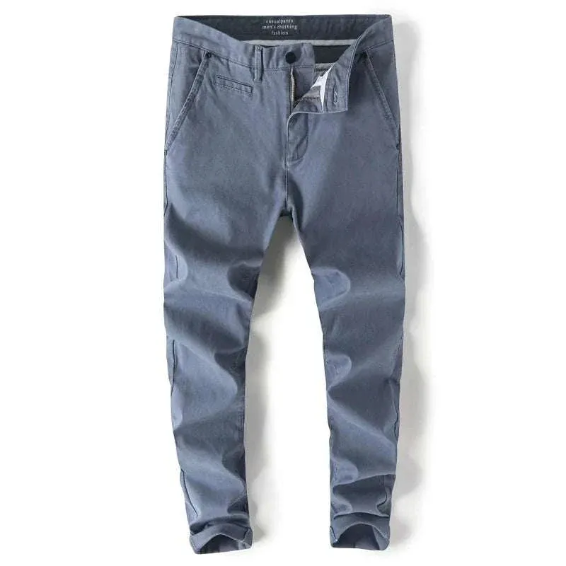 Cotton straight chino pants