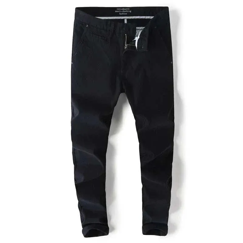Cotton straight chino pants