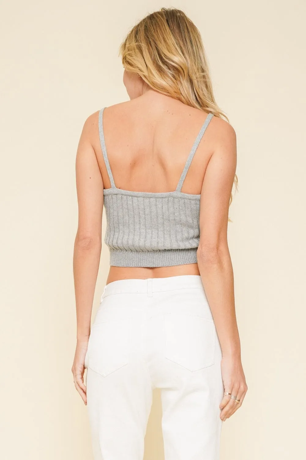 Crop Ribbed Cami Sweater