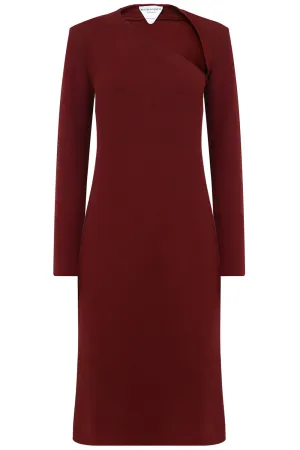 CUTOUT KNIT DRESS | RUST