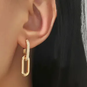 Double Loop Design Drop Gold Silver Color Geometric Round Punk Fashion Gifts Vintage Earring