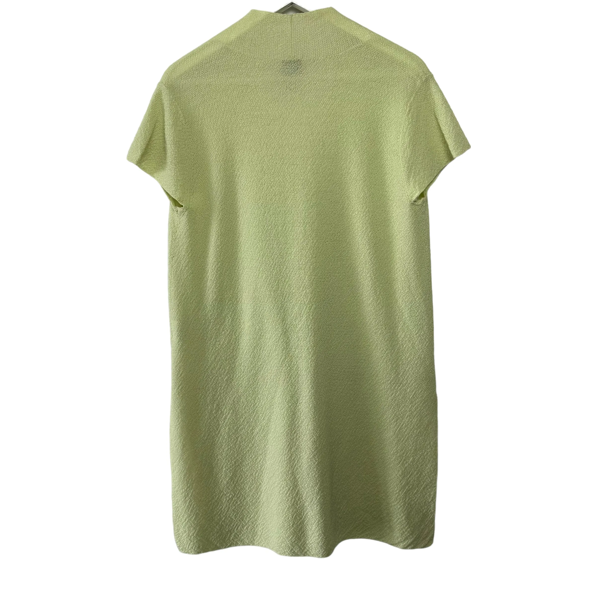 Eileen Fisher Knit Tunic Top Chartreuse Green Wrap Small Wool