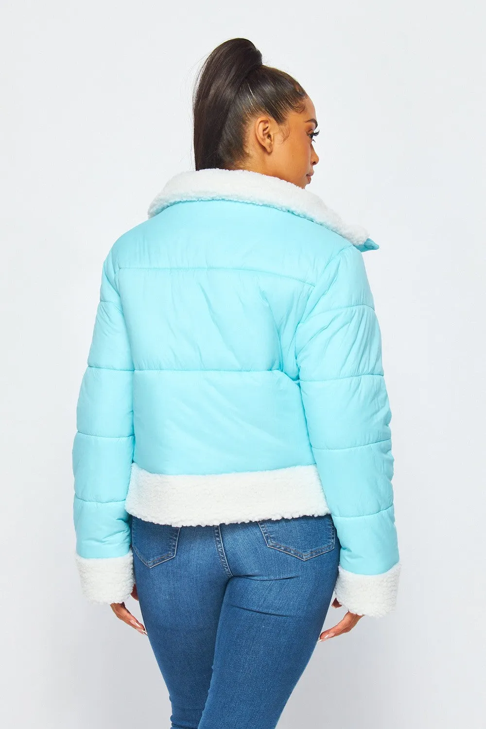Everly Sherpa Lined Nylon Puffer Jacket