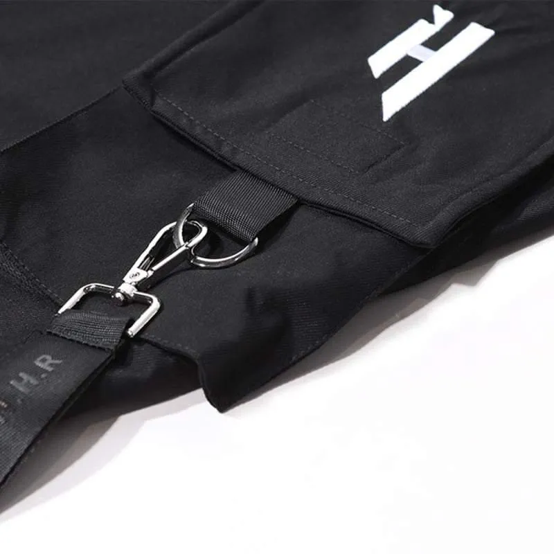 Fake Two Black Techwear Cargo Pants