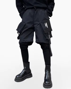 Fake Two Black Techwear Cargo Pants