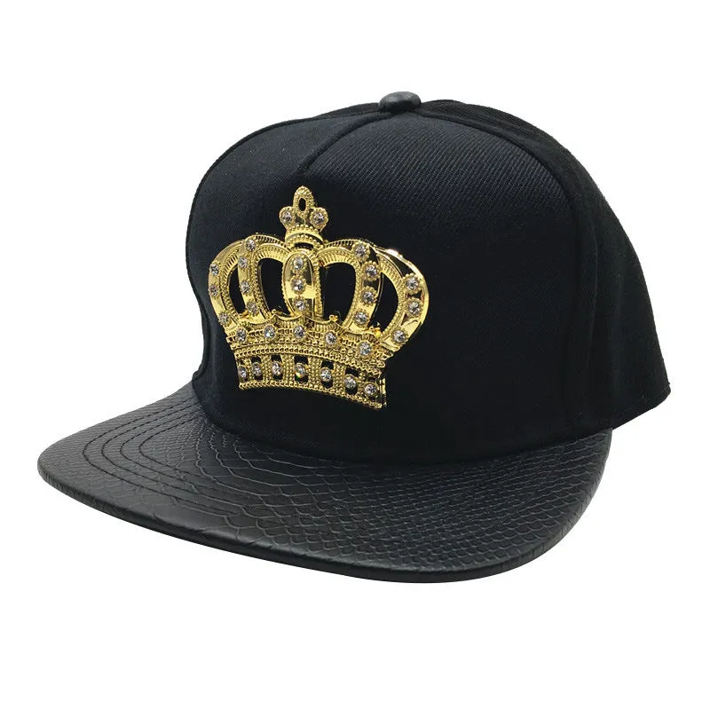 Fashion Creative Crown PU Leather Baseball Cap