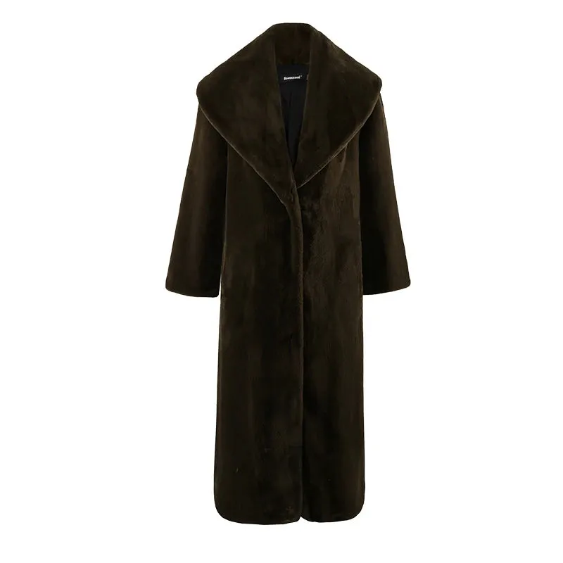 Faux Sheared Mink Fur Coat