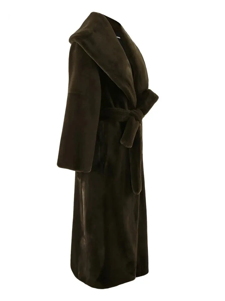 Faux Sheared Mink Fur Coat