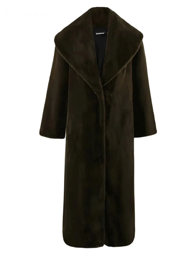 Faux Sheared Mink Fur Coat