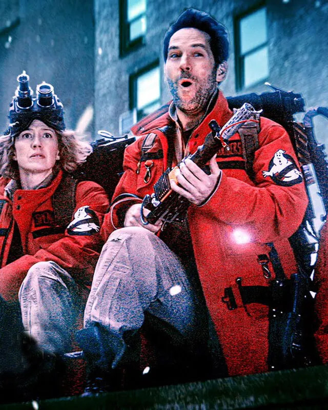 Ghostbusters Frozen Empire Paul Rudd Red Jacket