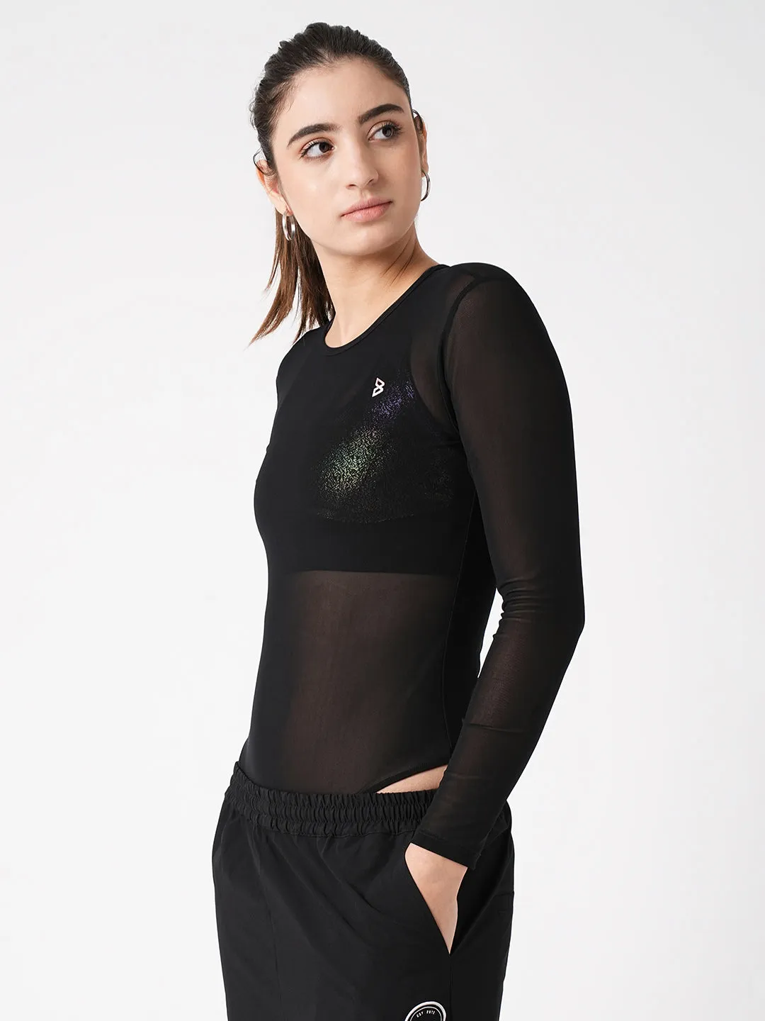 Give Me What I Want Black Mesh Bodysuit