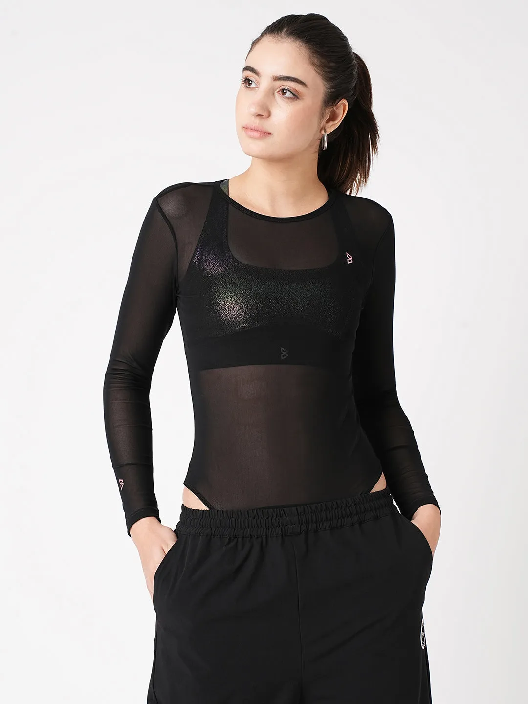 Give Me What I Want Black Mesh Bodysuit