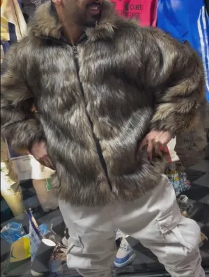 Gradient plush warm coat