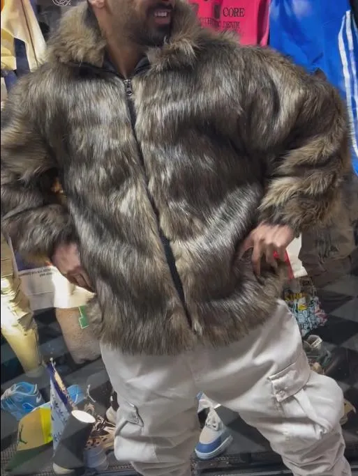 Gradient plush warm coat