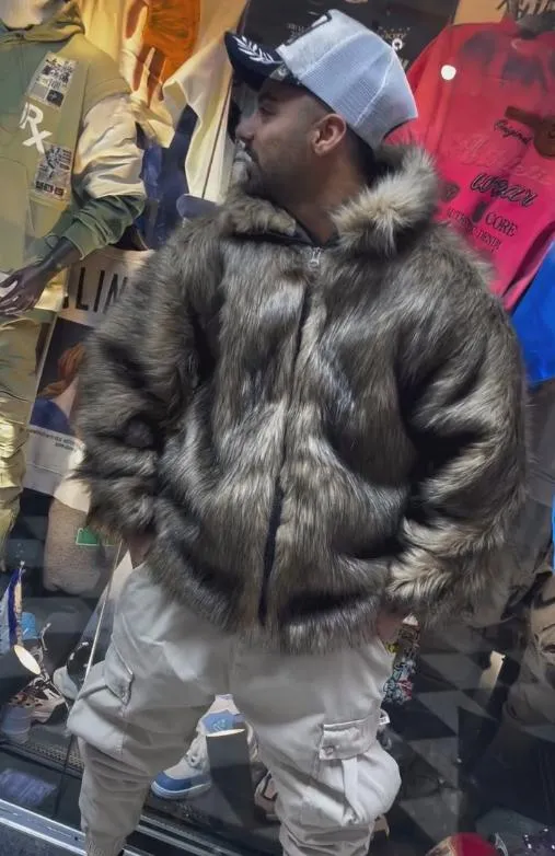 Gradient plush warm coat