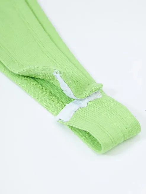 Green Solid Sleeveless Bodysuit