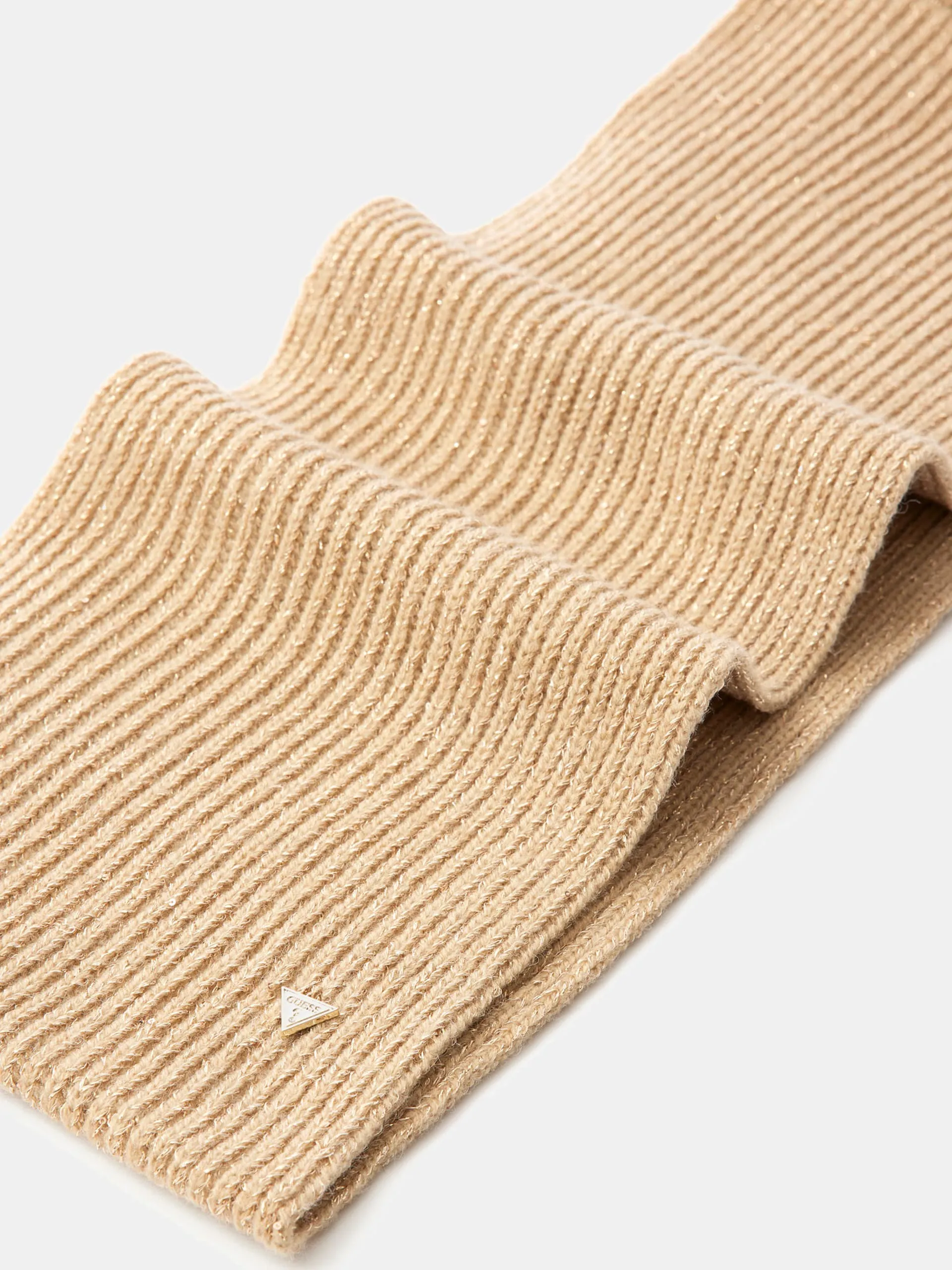 Guess Ribbed Scarf in Beige