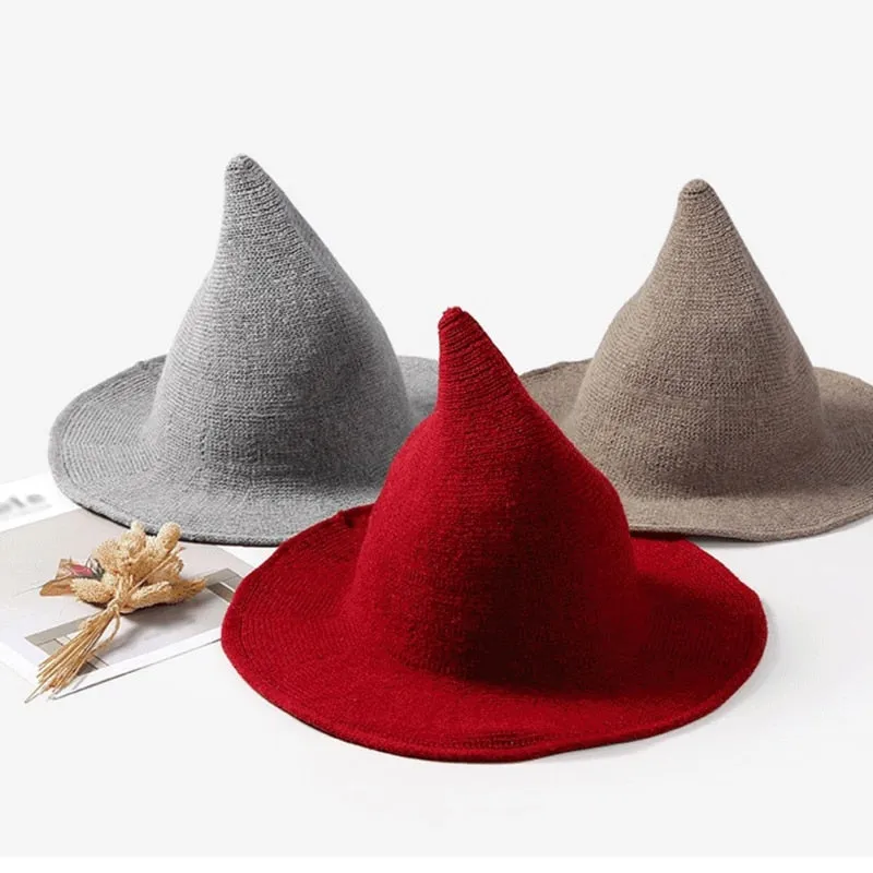 Halloween wool Knit witch hat/Fancy Dress Hat