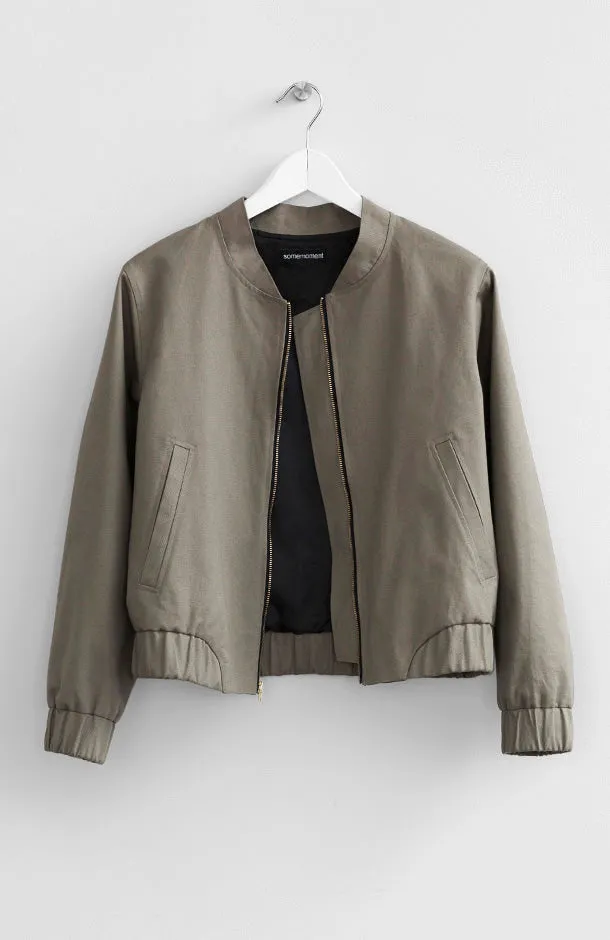 KHAKI BOMBER JACKET