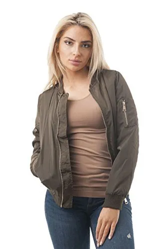 Khanomak Long Sleeve Bomer Jacket with Faux Fur Lining