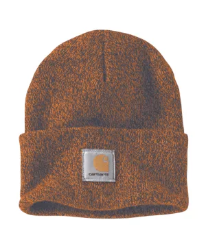 Knit Cuffed Beanie - Rust / Coal Marl