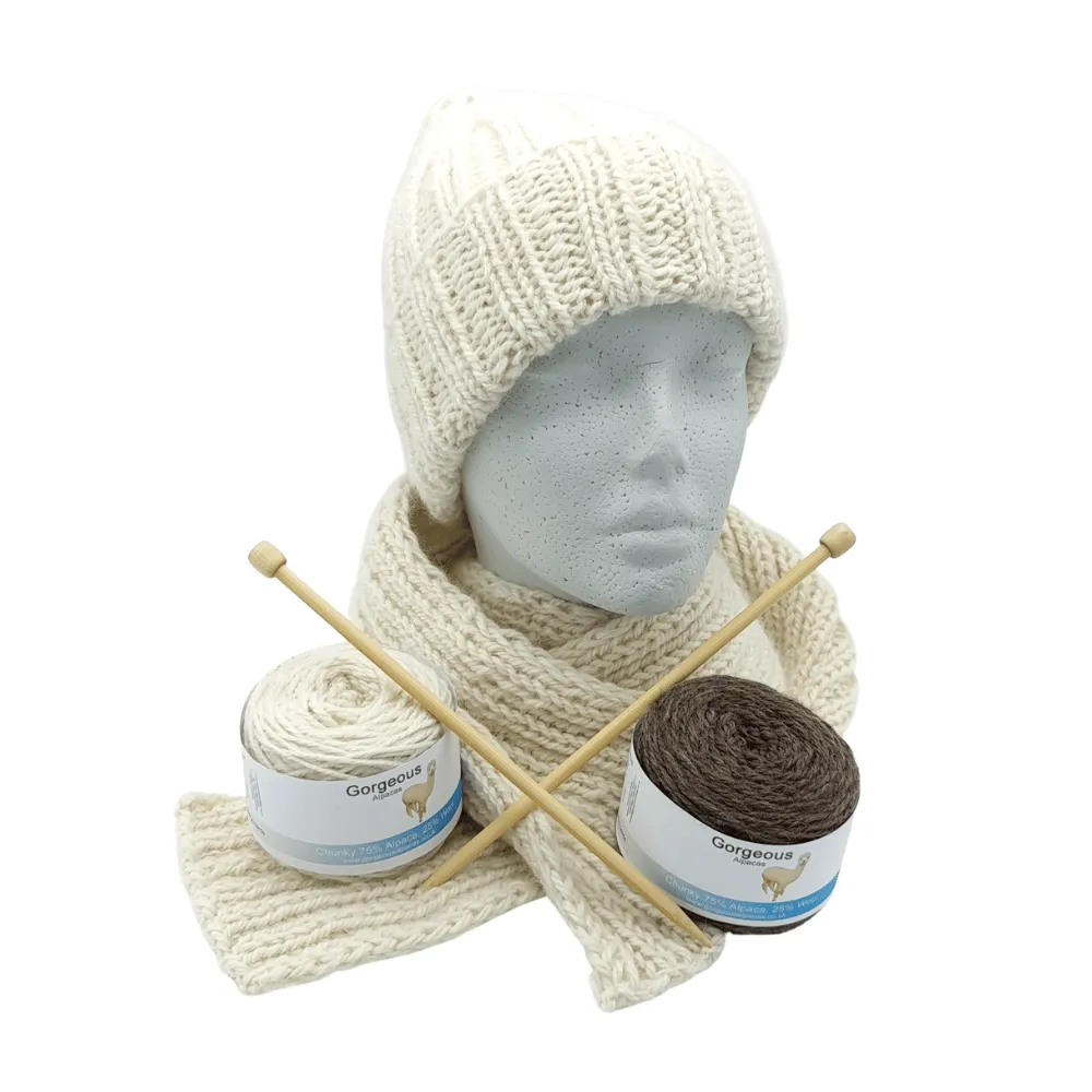 Knit Kit - Chunky Seaman's Beanie & Scarf Set