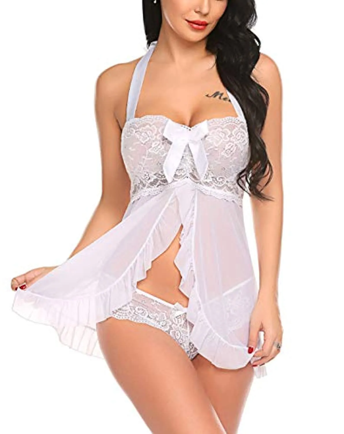 Lace strap  Lingerie gown