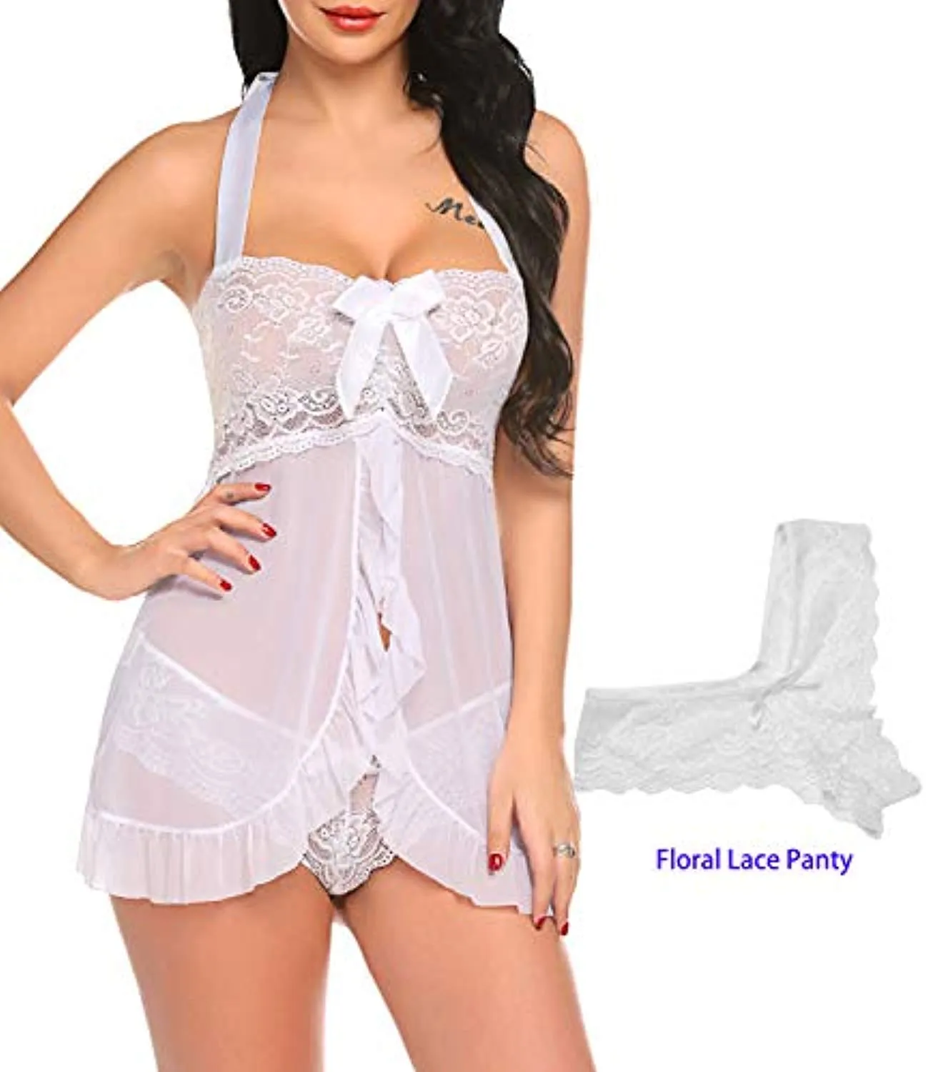 Lace strap  Lingerie gown