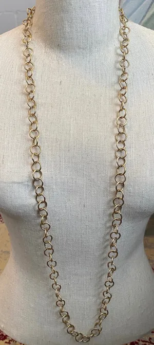 Large Link Gold Tone Metal Chain Link Layering Necklace