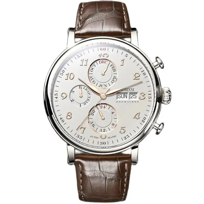 Men's Watches Switzerland LOBINNI Luxury Brand Perpetual Calendar Multi-Function Seagull Automatic Mechanical Sapphire L13019-6