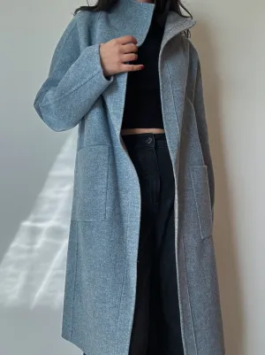 Mint Blue/Grey Cashmere Coat (Handmade)
