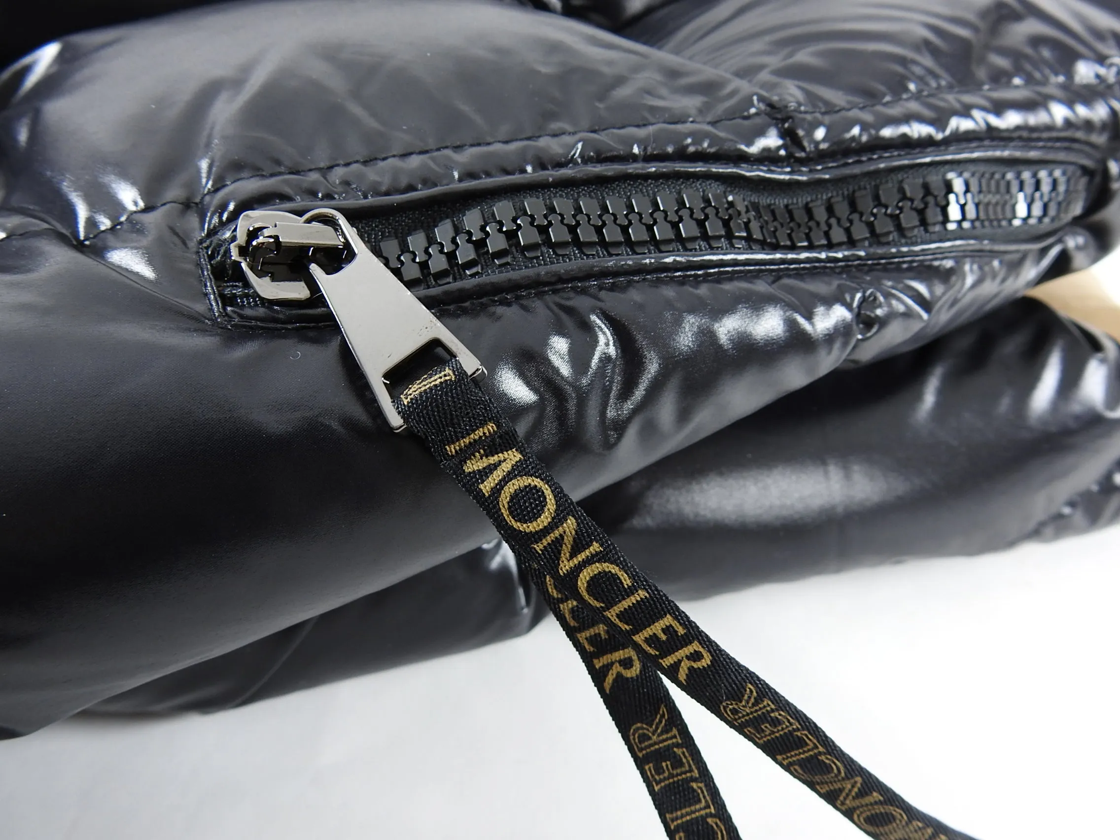 Moncler Parana Black Lacquer Puffer Jacket - S