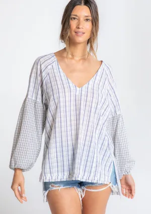 Multi Pattern Oversized V Neck Tunic