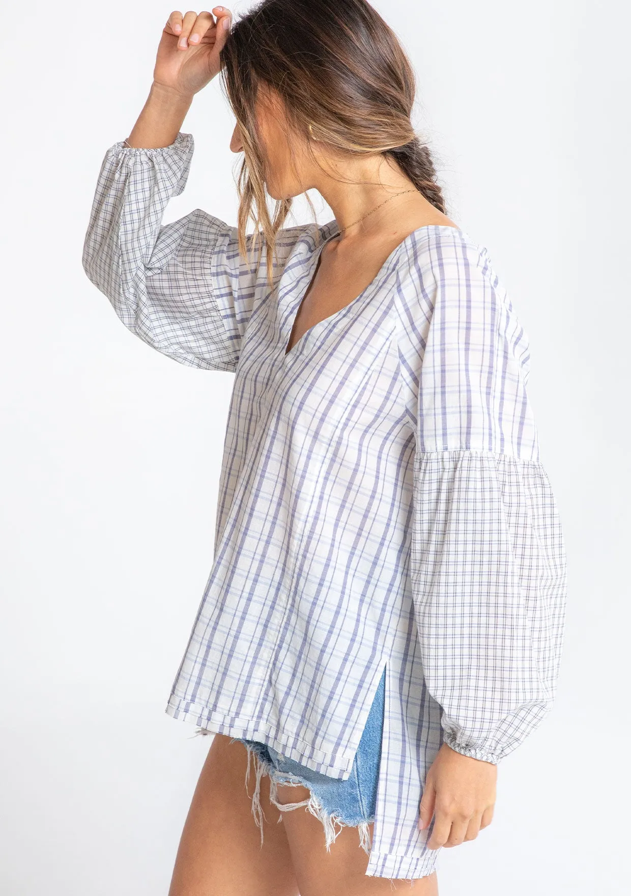 Multi Pattern Oversized V Neck Tunic