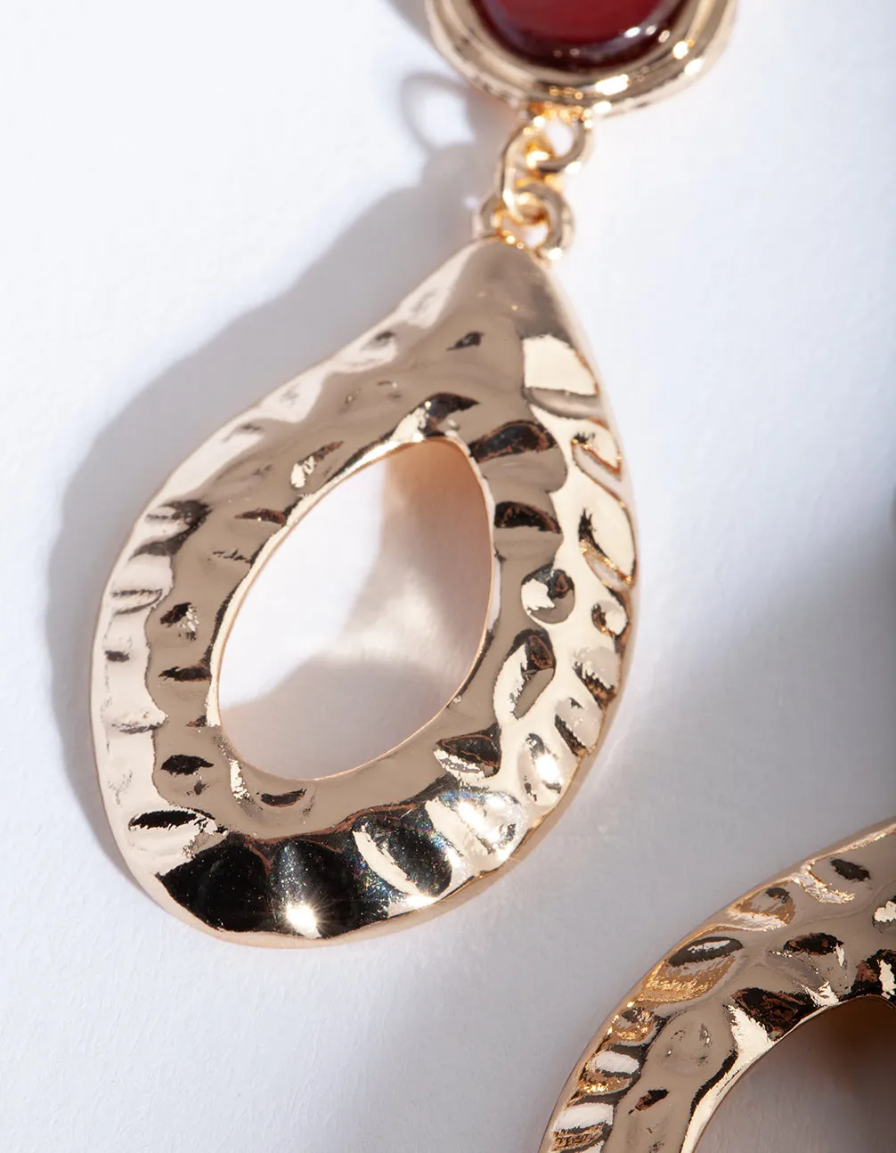 Neutral Stone Gold Irregular Earring