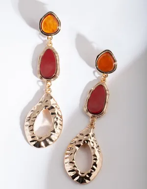 Neutral Stone Gold Irregular Earring