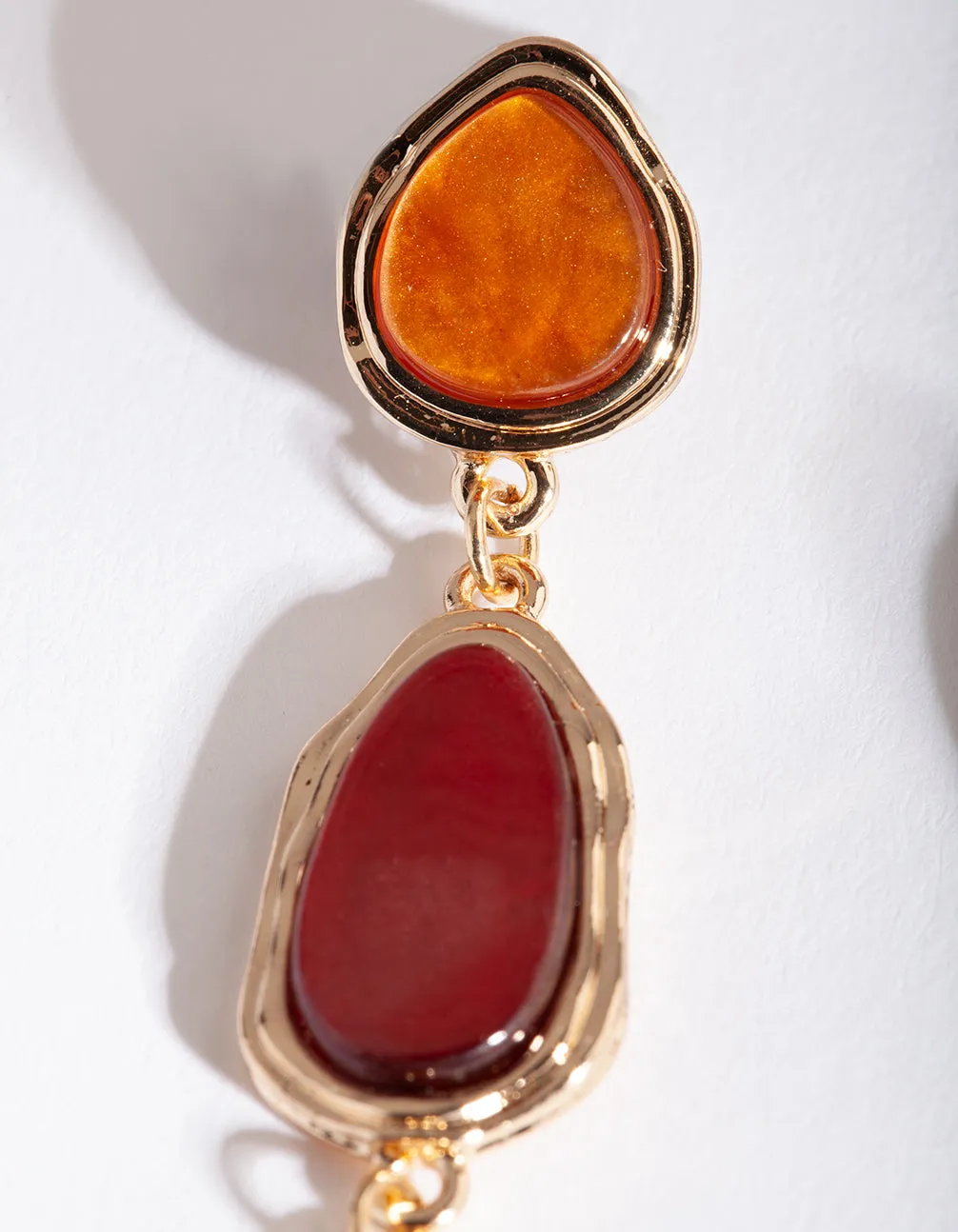 Neutral Stone Gold Irregular Earring