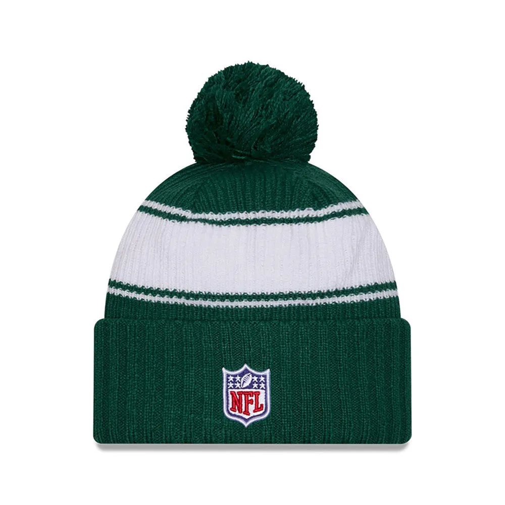 New York Jets New Era 2024 Sideline Sport Cuffed Knit Hat with Toque