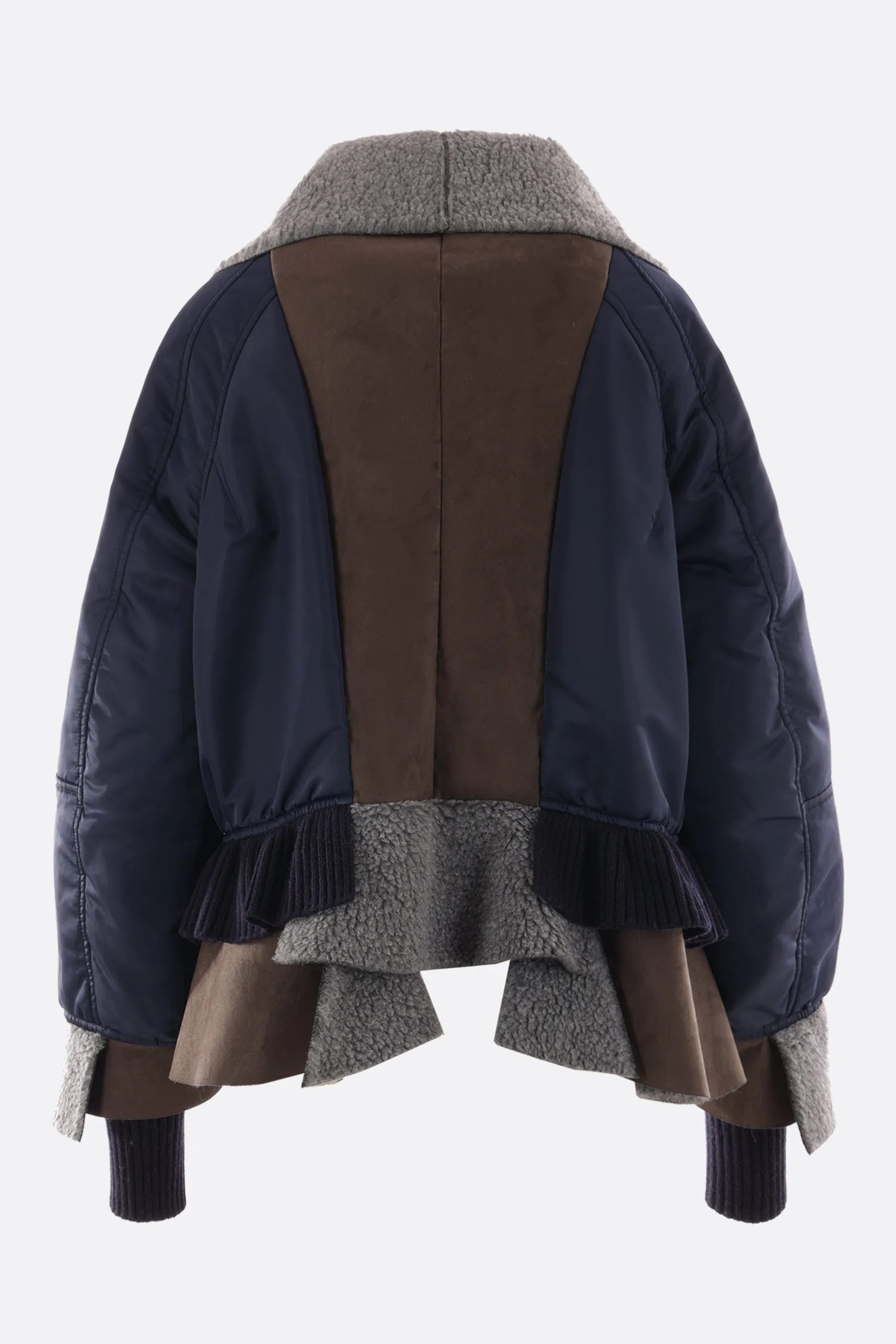 nylon padded bomber jacket with inserts