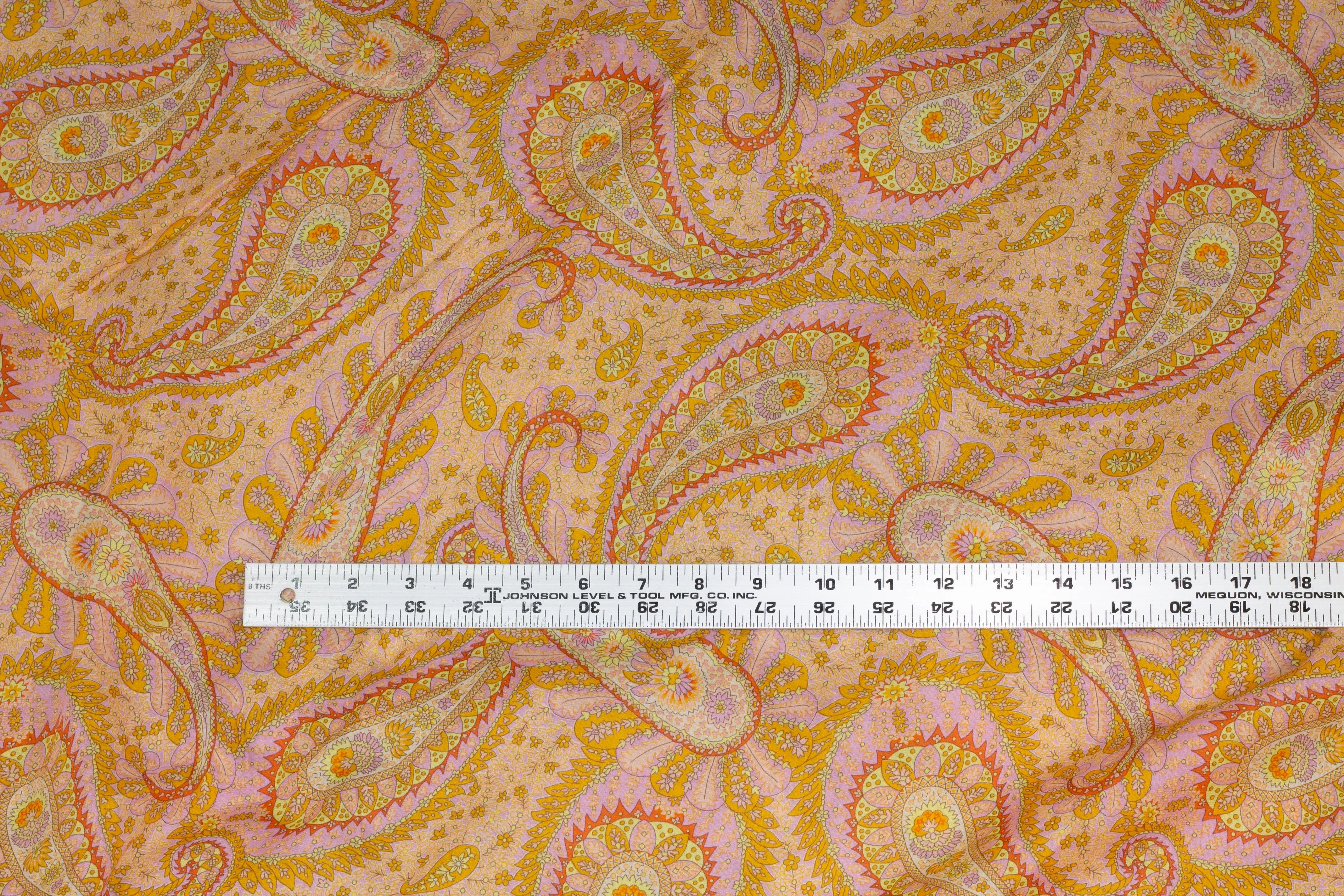 Peach Paisley Lightweight Italian Cotton