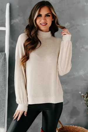 Quinby Long Sleeve Turtleneck Top (Oatmeal)