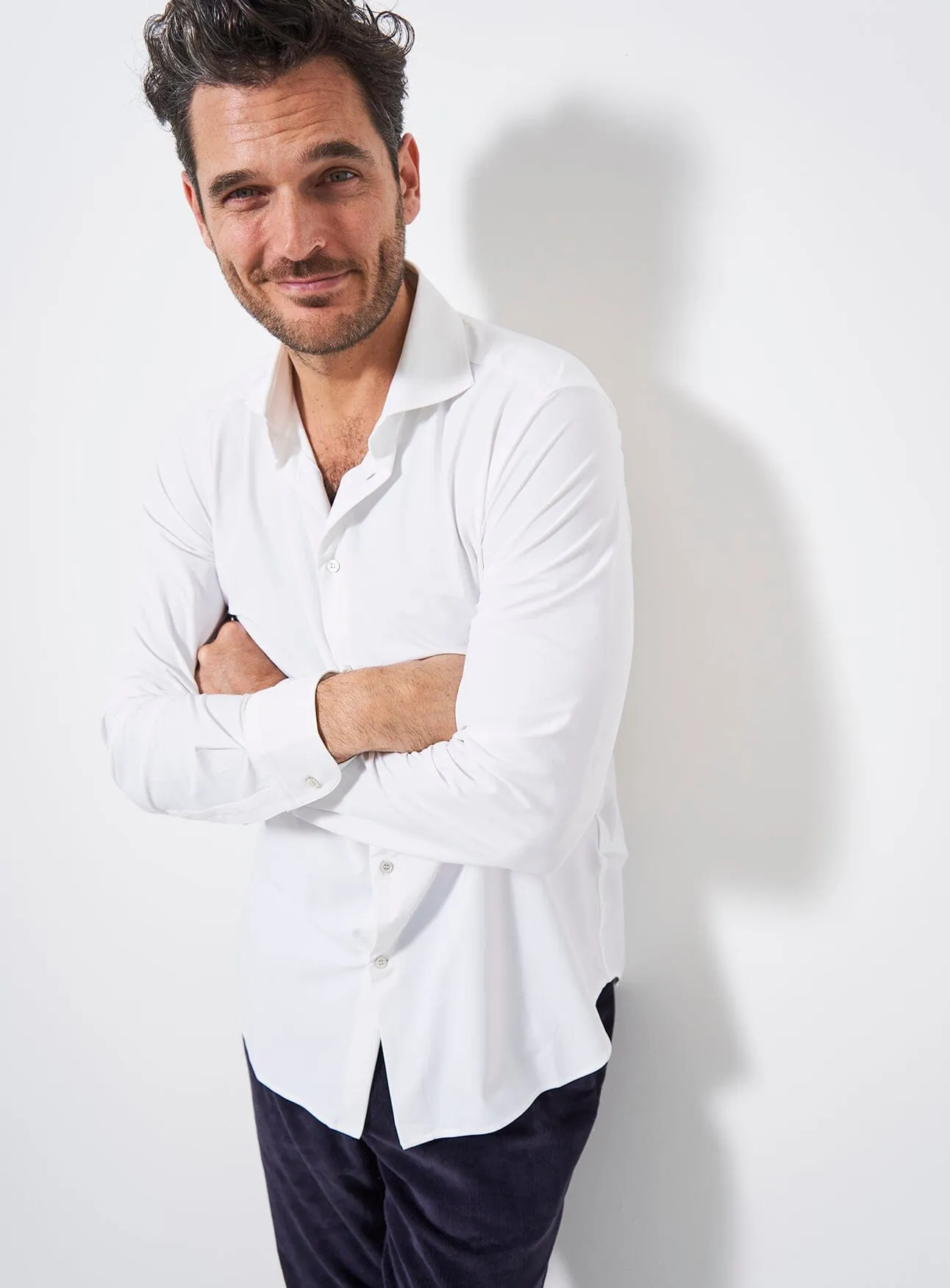 Recycled Italian White Cut Away Comfort Shirt